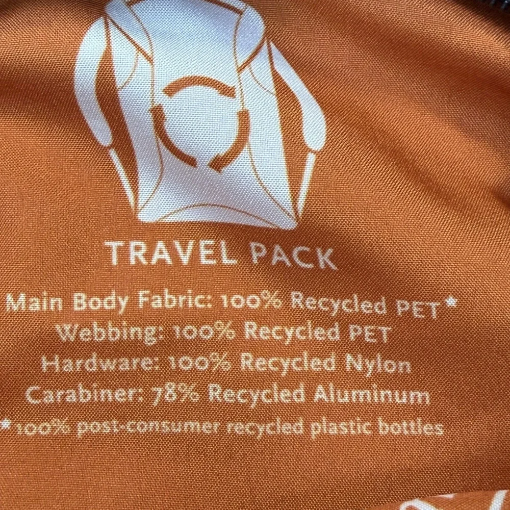 ChicoBag Natural Habitat Adventures Travel Pack Recycled Orange Black Backpack